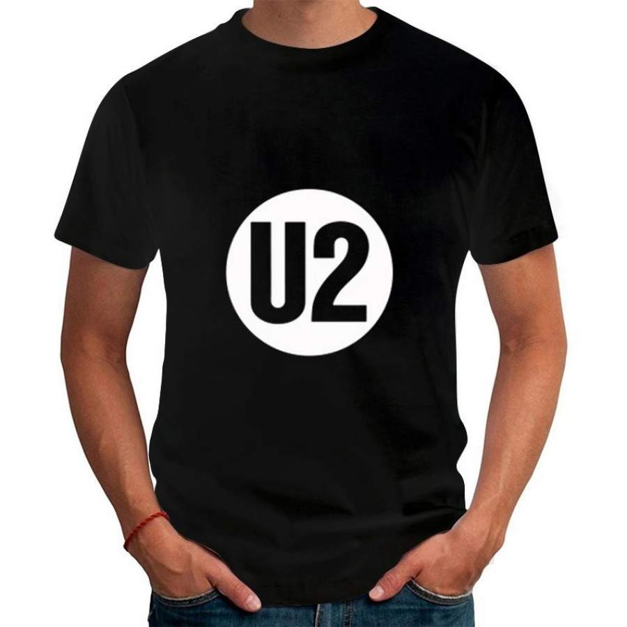 New U2 Design Summer Short Sleeve Men T Shirt Casual Tee Fashion Music Band Mens Slim Fit T-Shirt Men O-Neck Tops