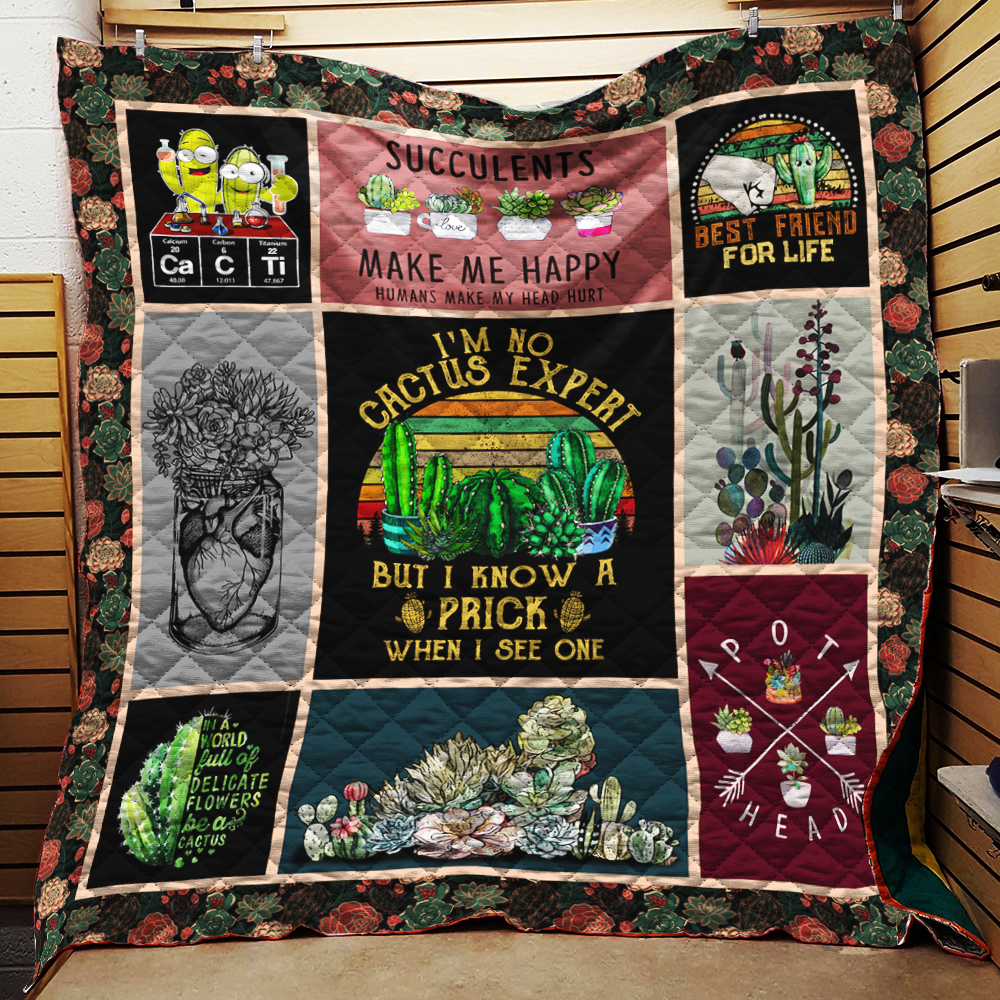Love Succulent Quilt Blanket