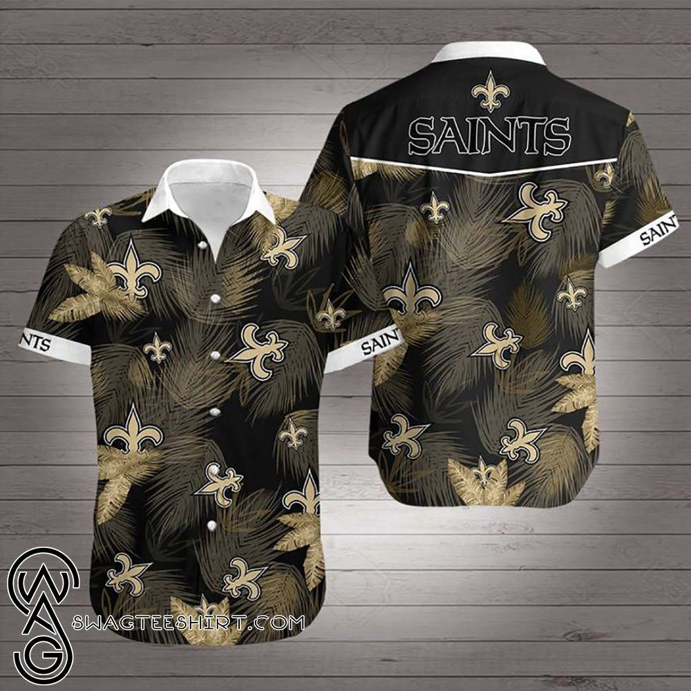 New Orleans Saints Floral Hawaiian Shirt