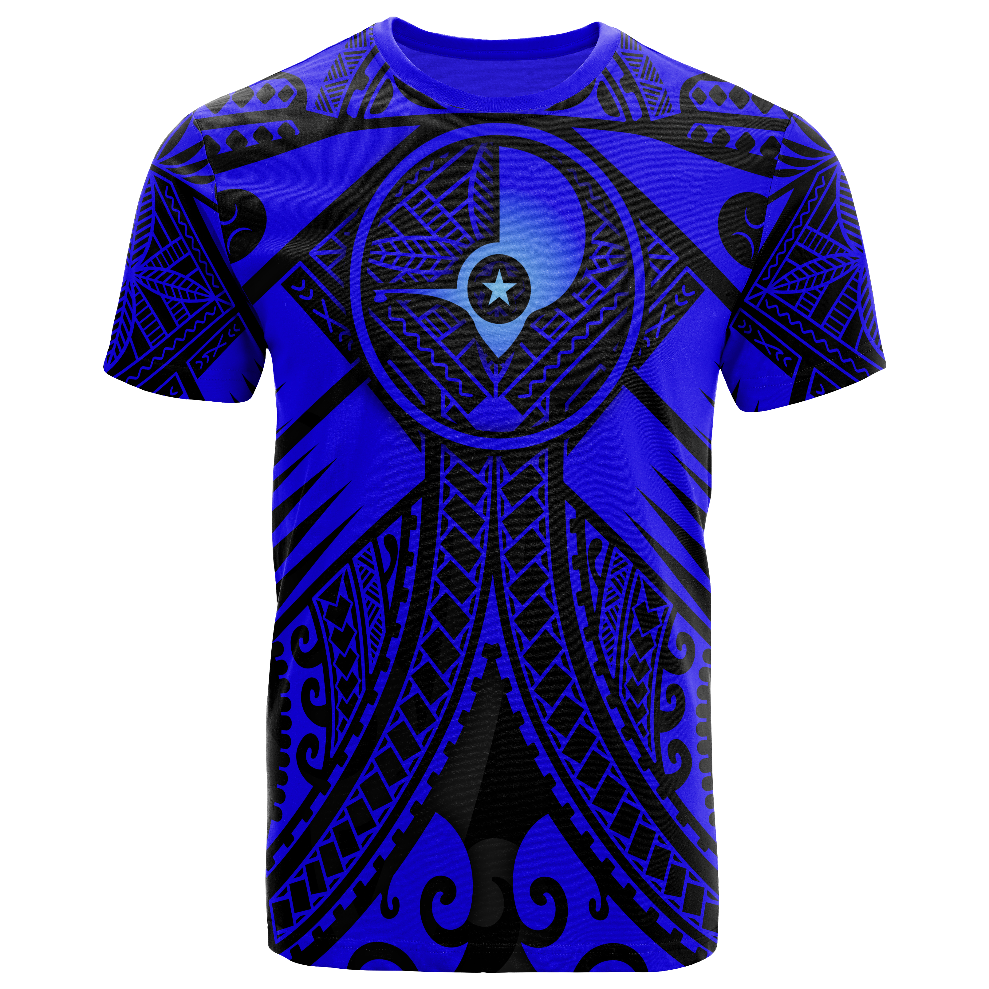 Yap T-Shirts – Blue Seal With Polynesian Tattoo