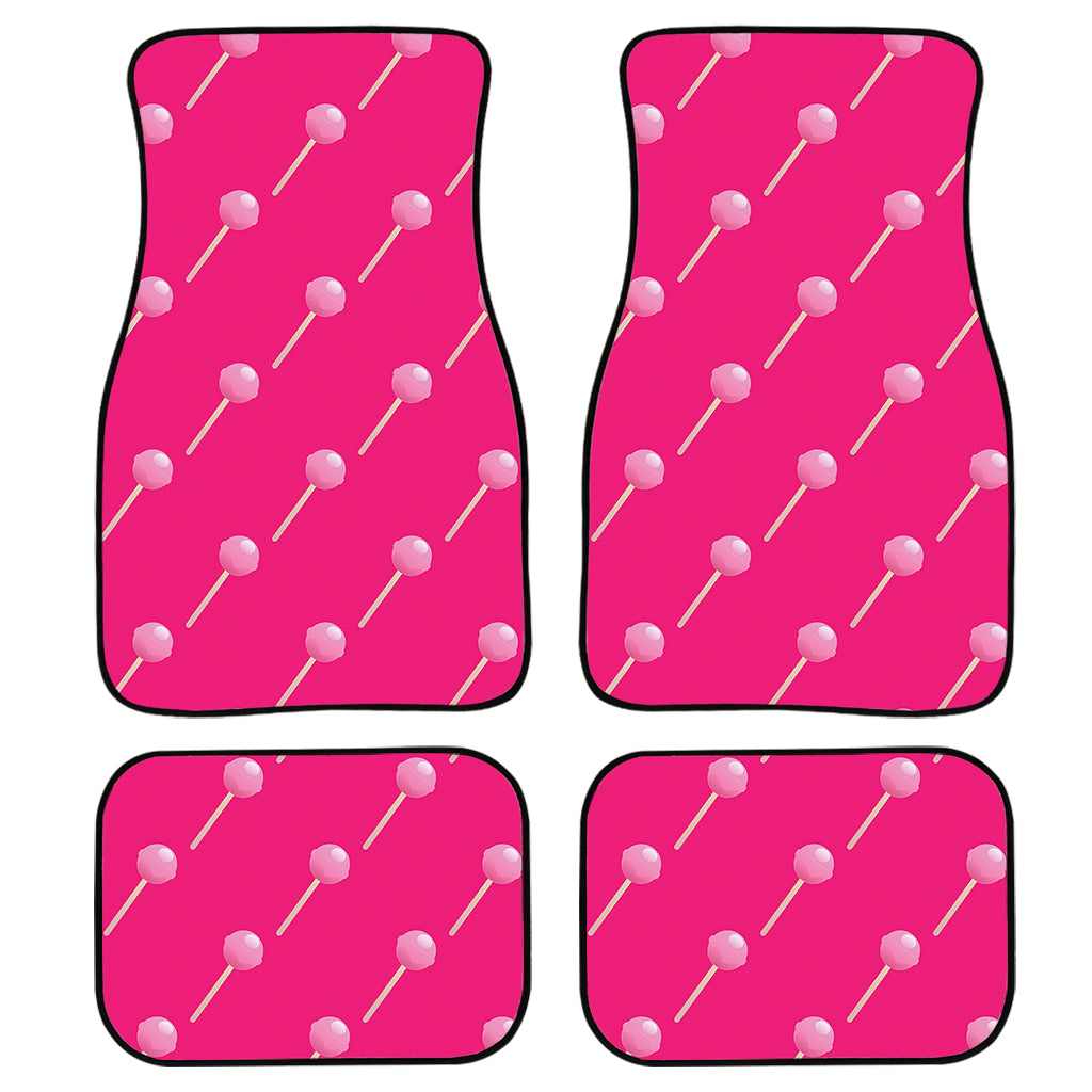 Pink Sweet Lollipop Pattern Print Front And Back Car Floor Mats, Front Car Mat