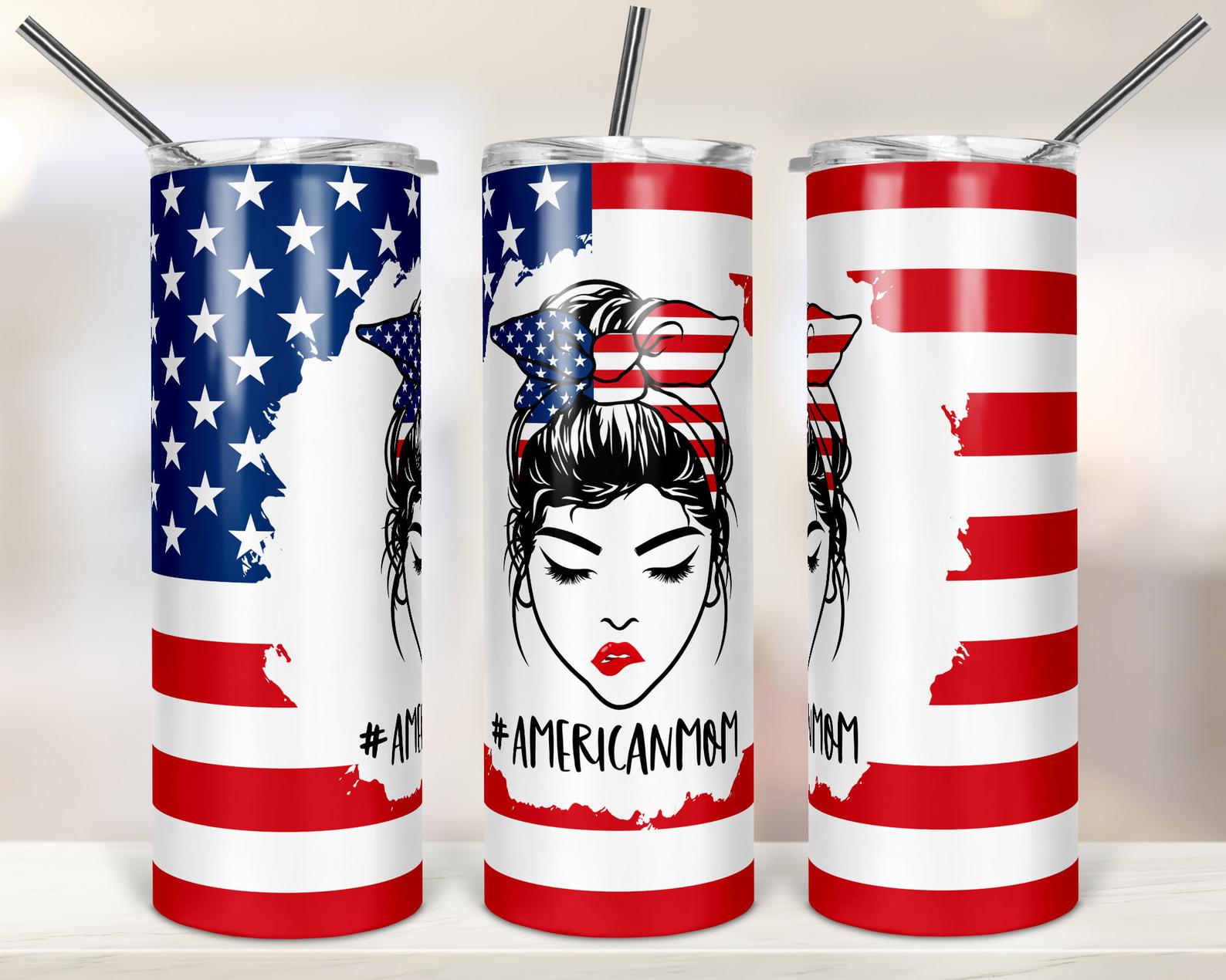 4Th Of July Messy Mom Life Gift 20Oz Skinny Tumbler