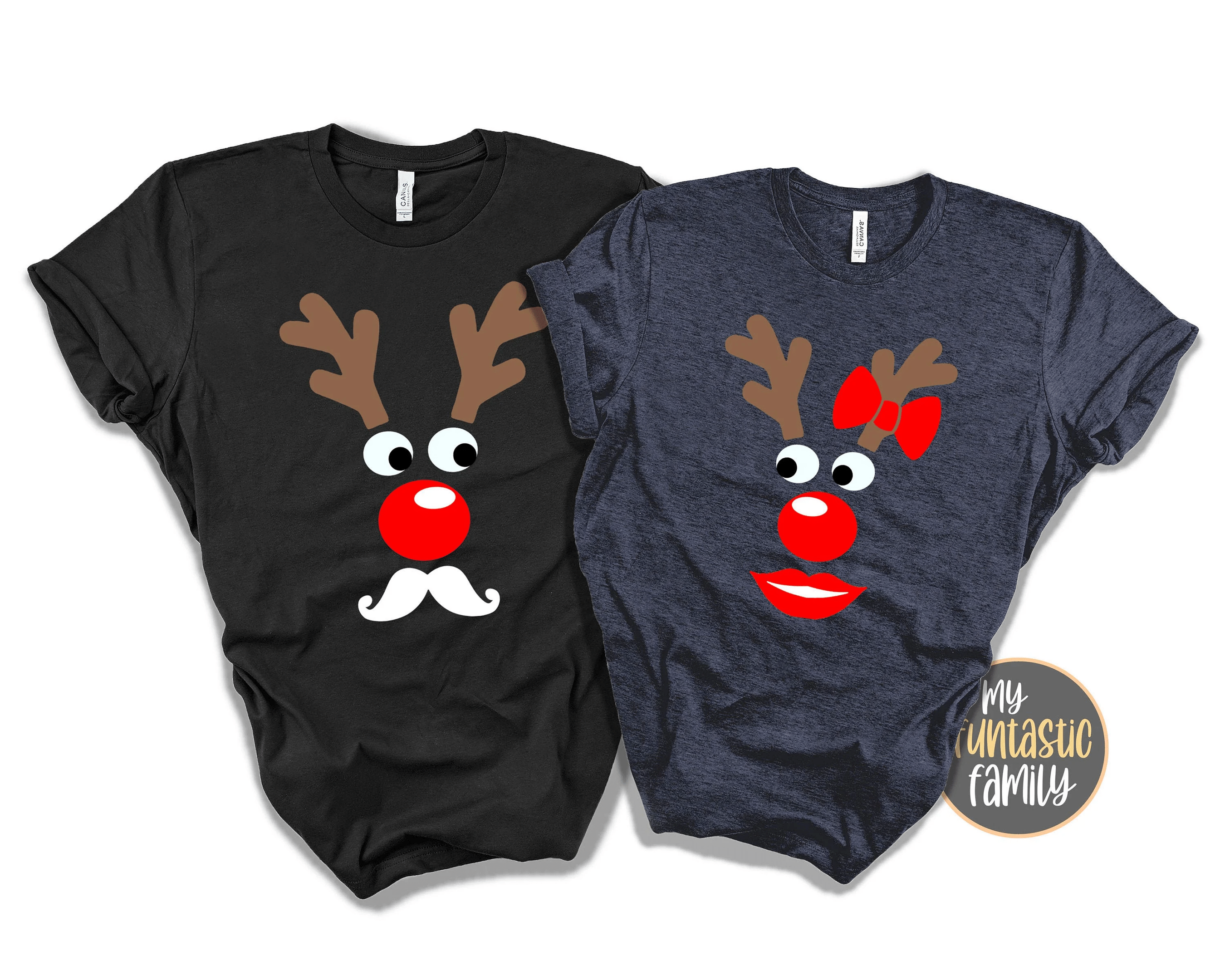 Couple Shirts Funny Christmas Reindeer Matching Couple, Valentine Gifts, Christmas Gift Graphic Unisex T Shirt, Sweatshirt, Hoodie Size S – 5Xl