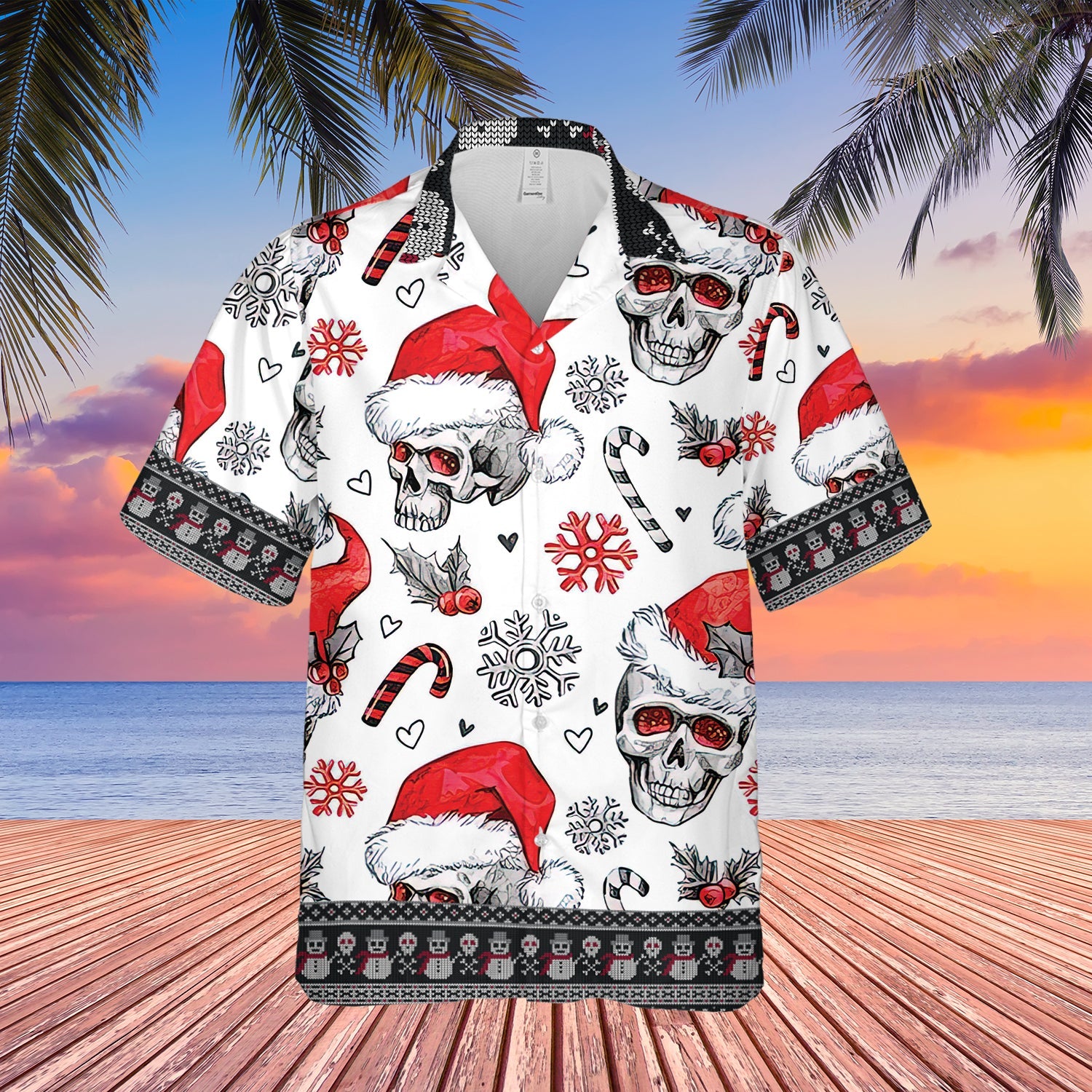 Santa Skull Christmas Hawaii Lover Hawaii Shirt For Men Women Ha98552