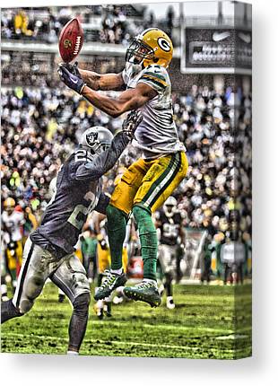 Davante Adams Green Bay Packers 1 Joe Hamilton Canvas Print