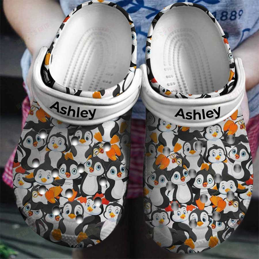 Personalized Penguin Crocs Classic Clogs Shoes For Penguin Lovers Comfy Footwear