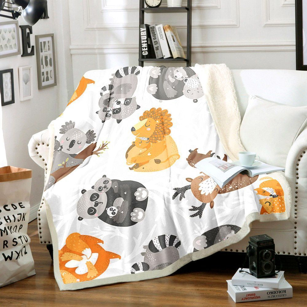 Animal Hugs Sherpa Fleece Blanket Yk