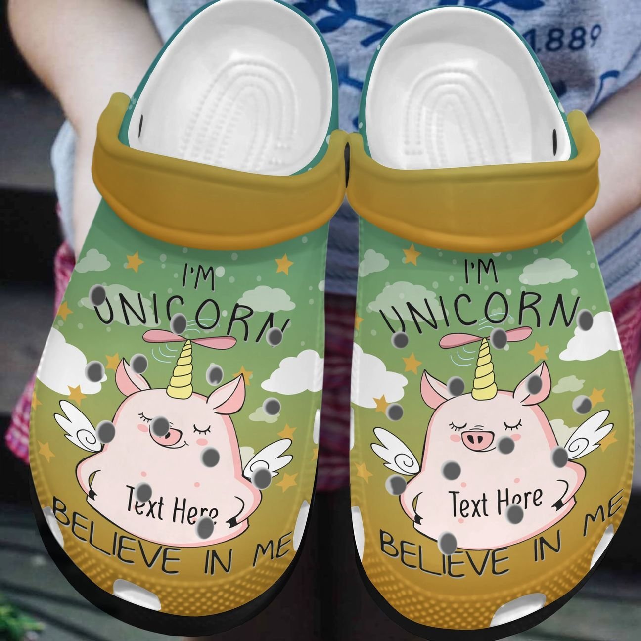 Unicorn Personalized Clog, Custom Name, Text, Color, Number Fashion Style For Women, Men, Kid, Print 3D Pig Unicorn