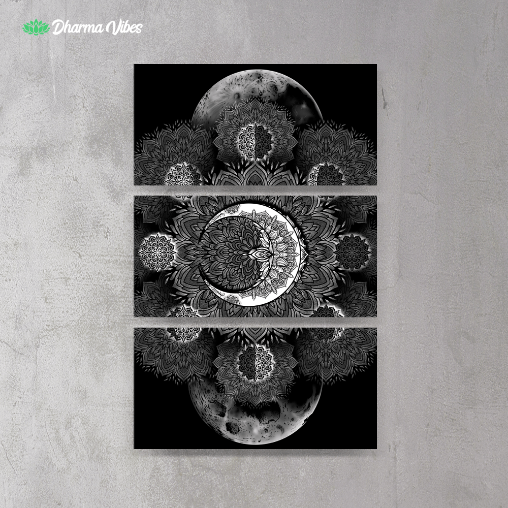Crescent Moon – New By Yantrart Design 3-Piece Canvas