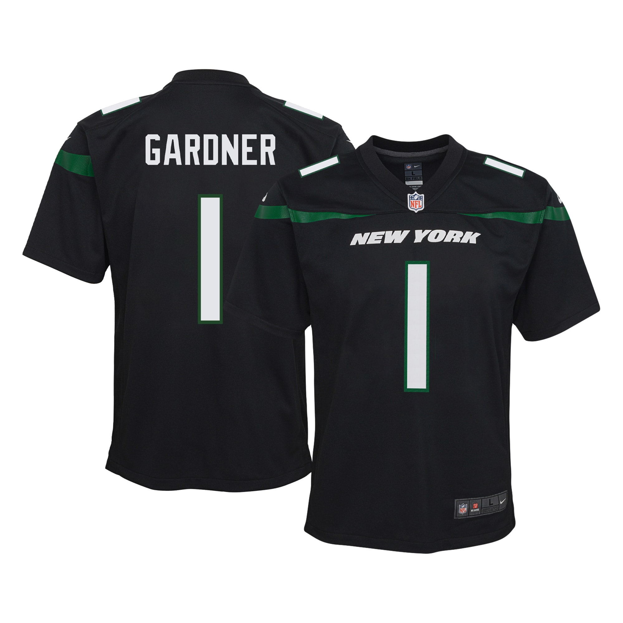 Youth New York Jets Ahmad Sauce Gardner Black Game Jersey