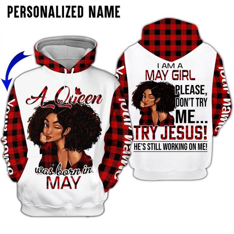 May Girl Black Queen Custom Name 3D All Over Print | For Men & Women | Adult | Cn2296