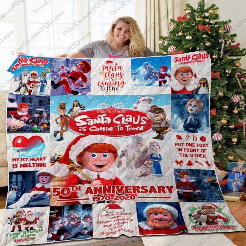 [TA] -Santa Claus Is Comin’ to Town Quilt Blanket