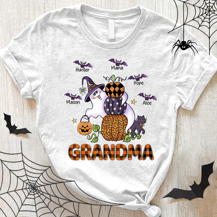 Grandma Bootiful Halloween Personalized Grandkids Names Shirt Gift
