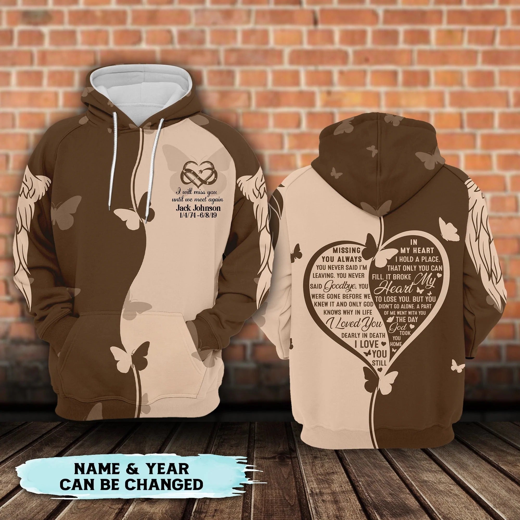 Missing You Always Custom Hoodie 3D All Over Print, Memorial Hoodie Loss Of Mom, Remembrance Apparel Loss Of Dad