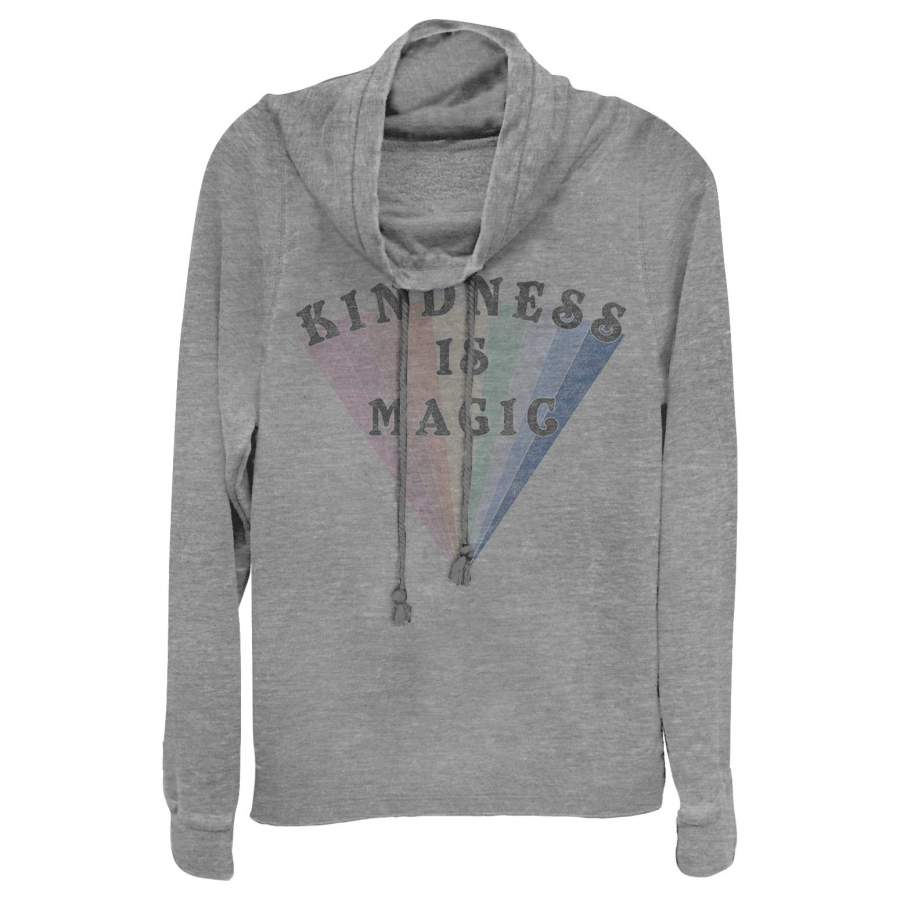 CHIN UP Junior’s Kindness is Magic Rainbow Cowl Neck Sweatshirt