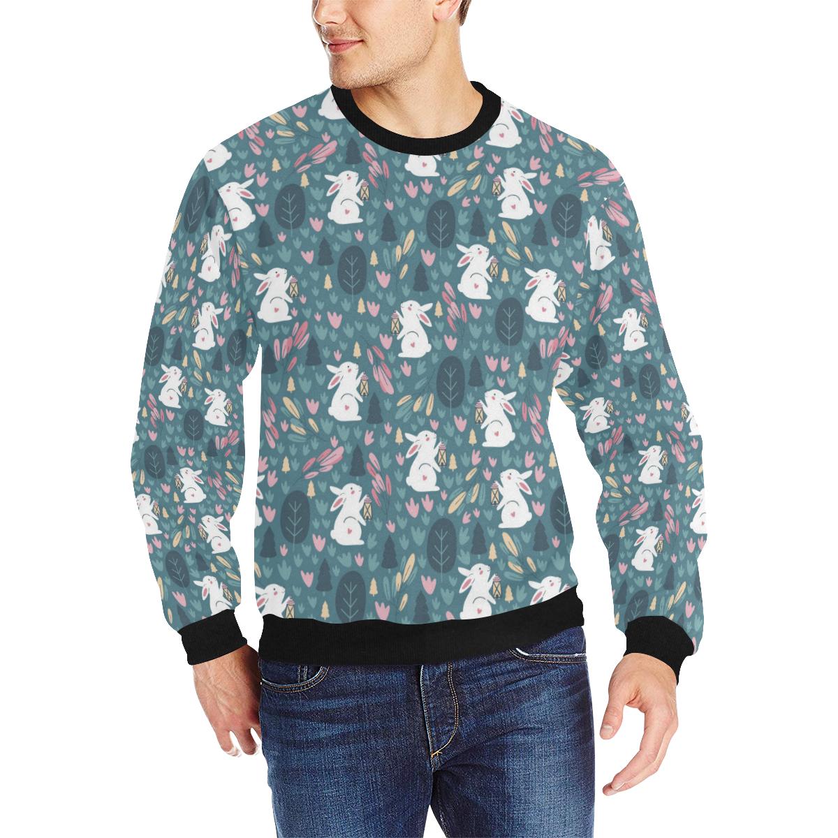 Cute rabbit pattern Men’s Crew Neck Sweatshirt