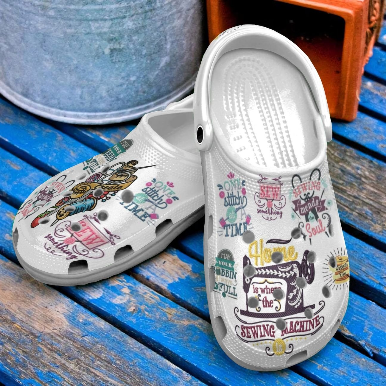 Sewing Personalized Clog, Custom Name, Text, Color, Number Fashion Style For Women, Men, Kid, Print 3D Sewing Lover