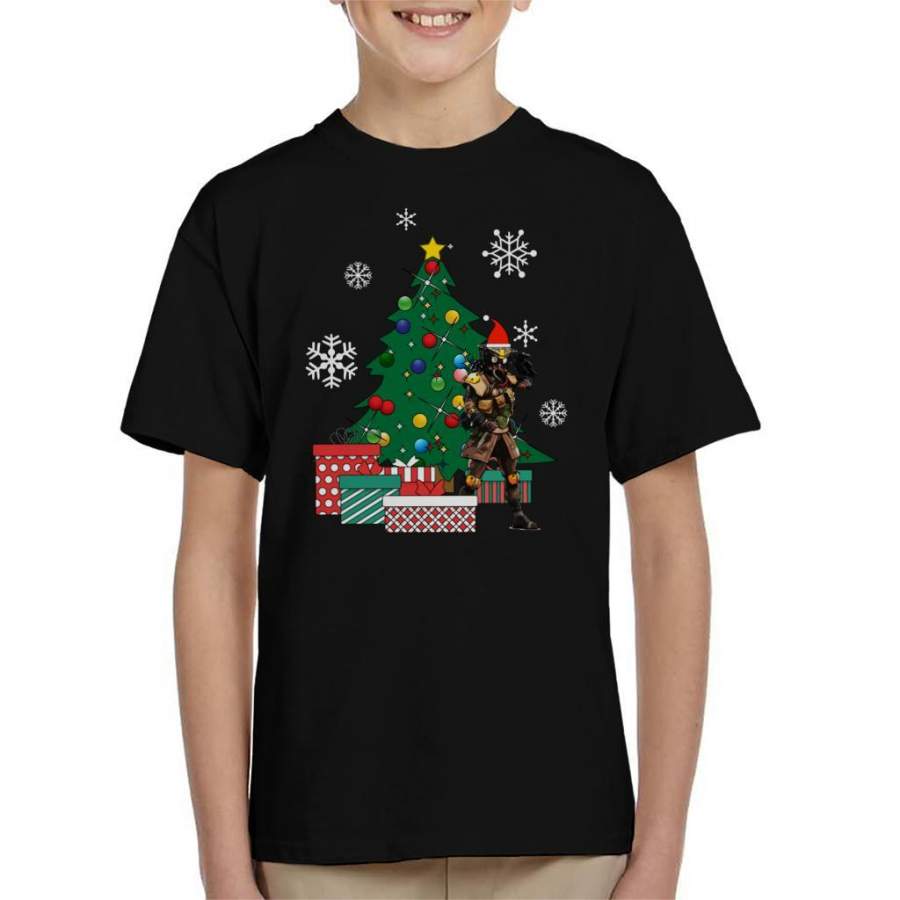 Apex Legends Bloodhound Around The Christmas Tree Kid’s T-Shirt