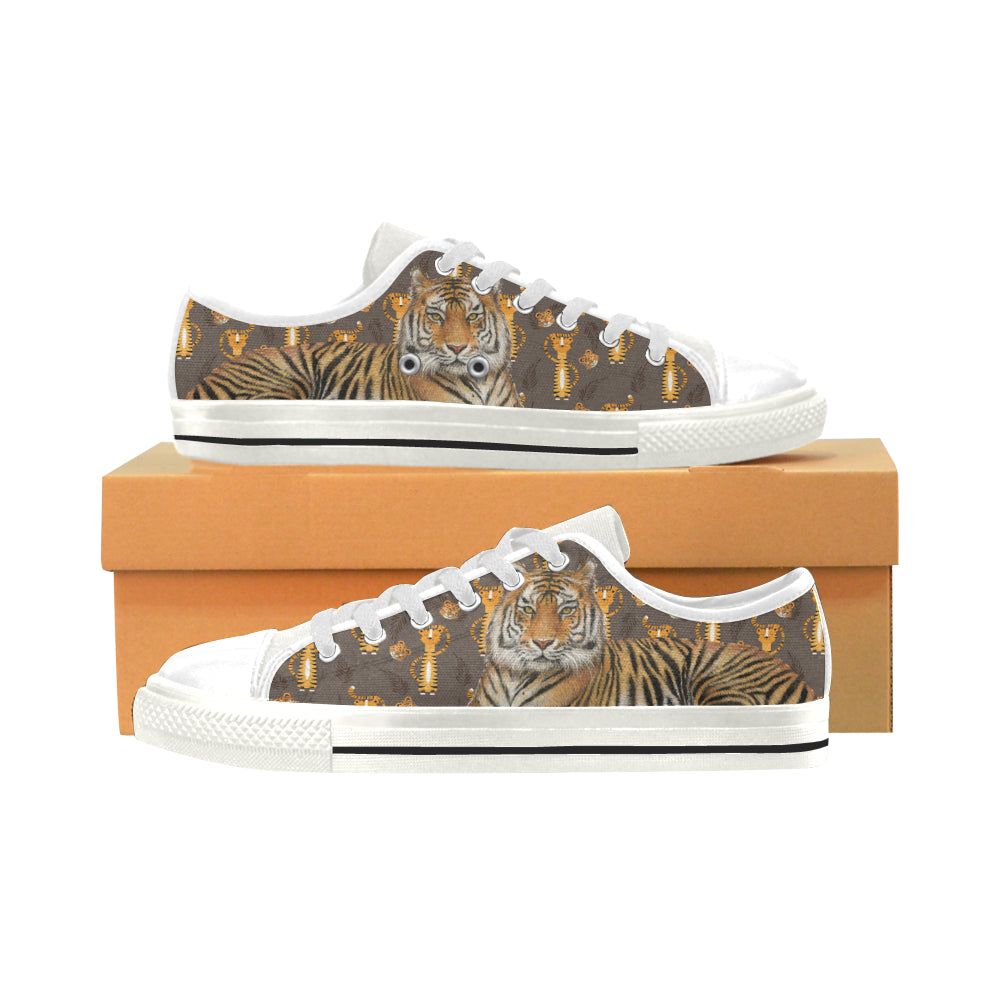 Tiger White Low Top Canvas Shoes for Kid