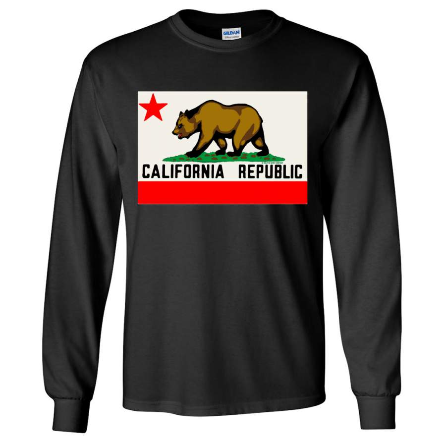 California Republic Original Bear Flag Long Sleeve T-Shirt