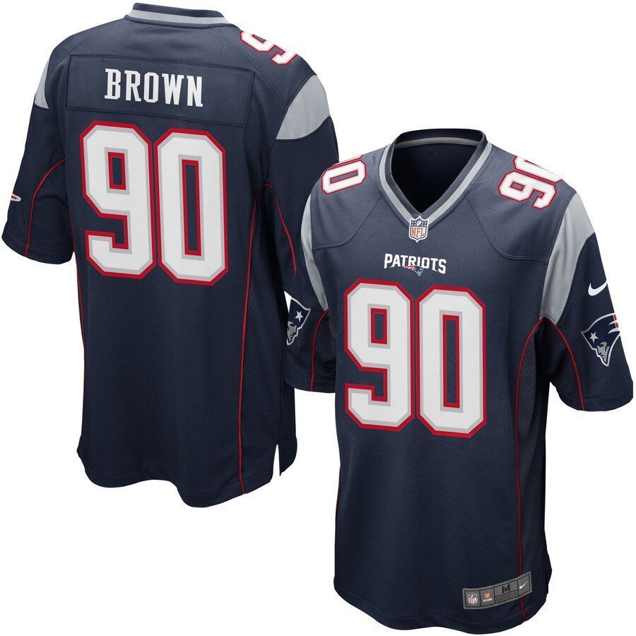 Malcom Brown New England Patriots Game Jersey Navy 2019