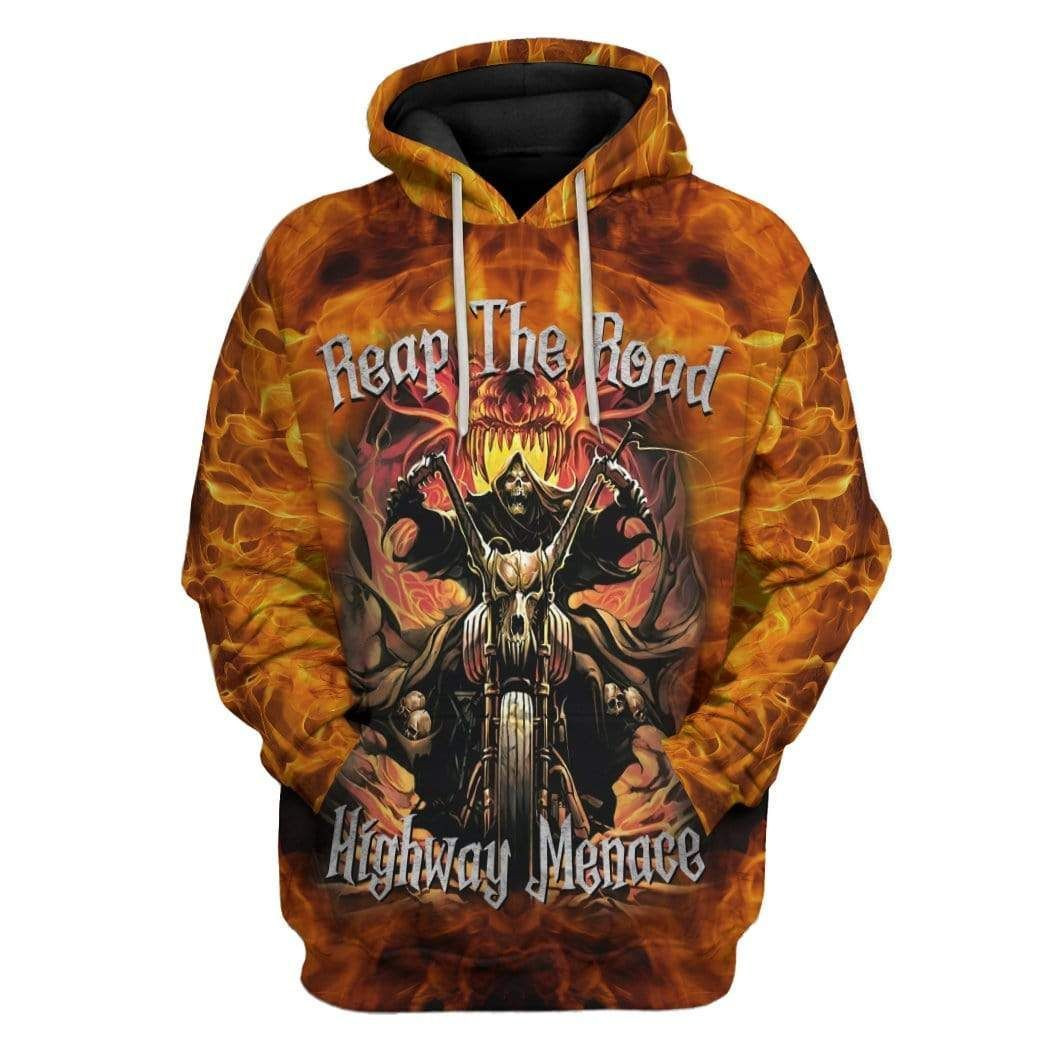 3D Reap The Road Highway Menace Custom Custom Hoodie Apparel