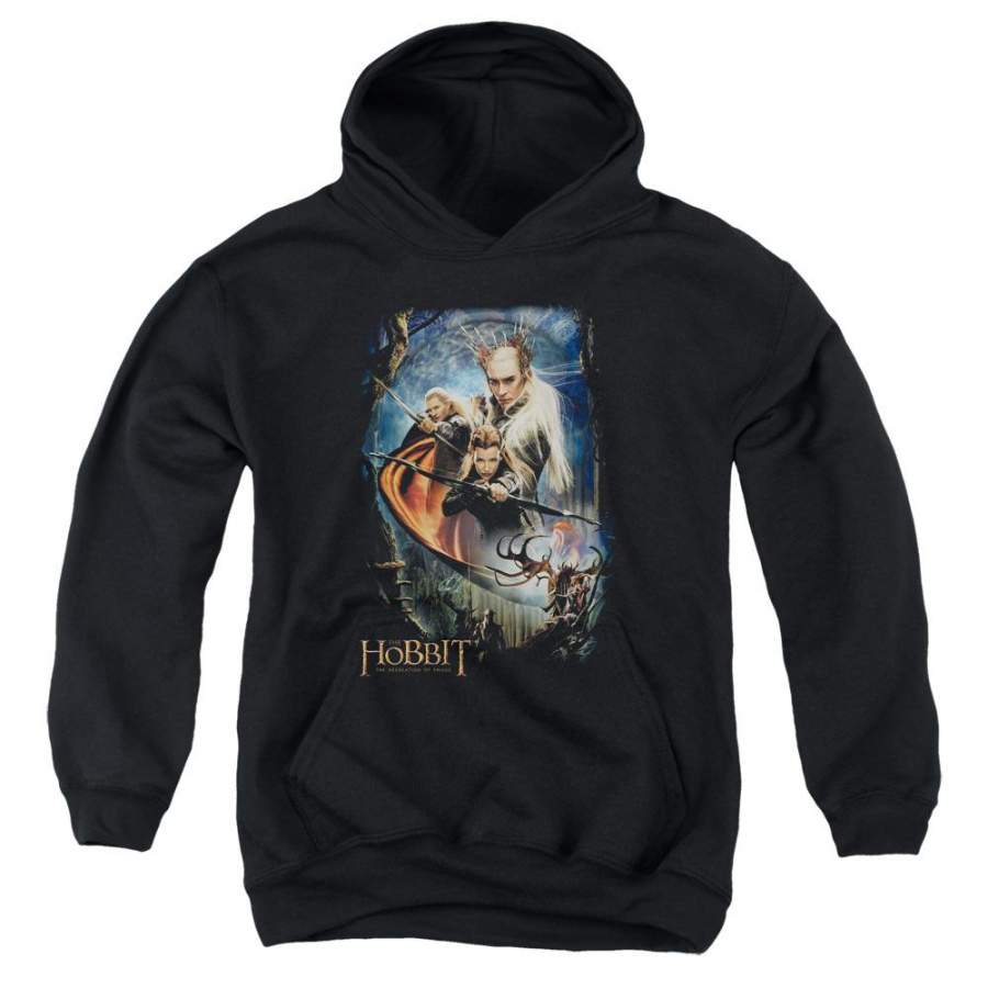 The Hobbit Thranduils Realm Kids Youth Hoodie Black