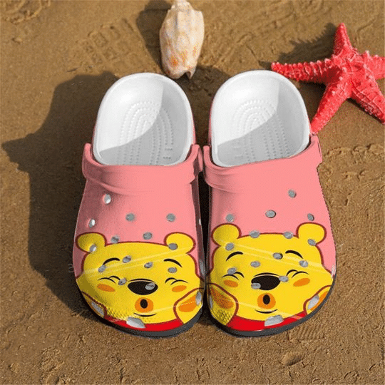 Cute Pooh Bear Winnie-The-Pooh Rubber Crocs Crocband Clog