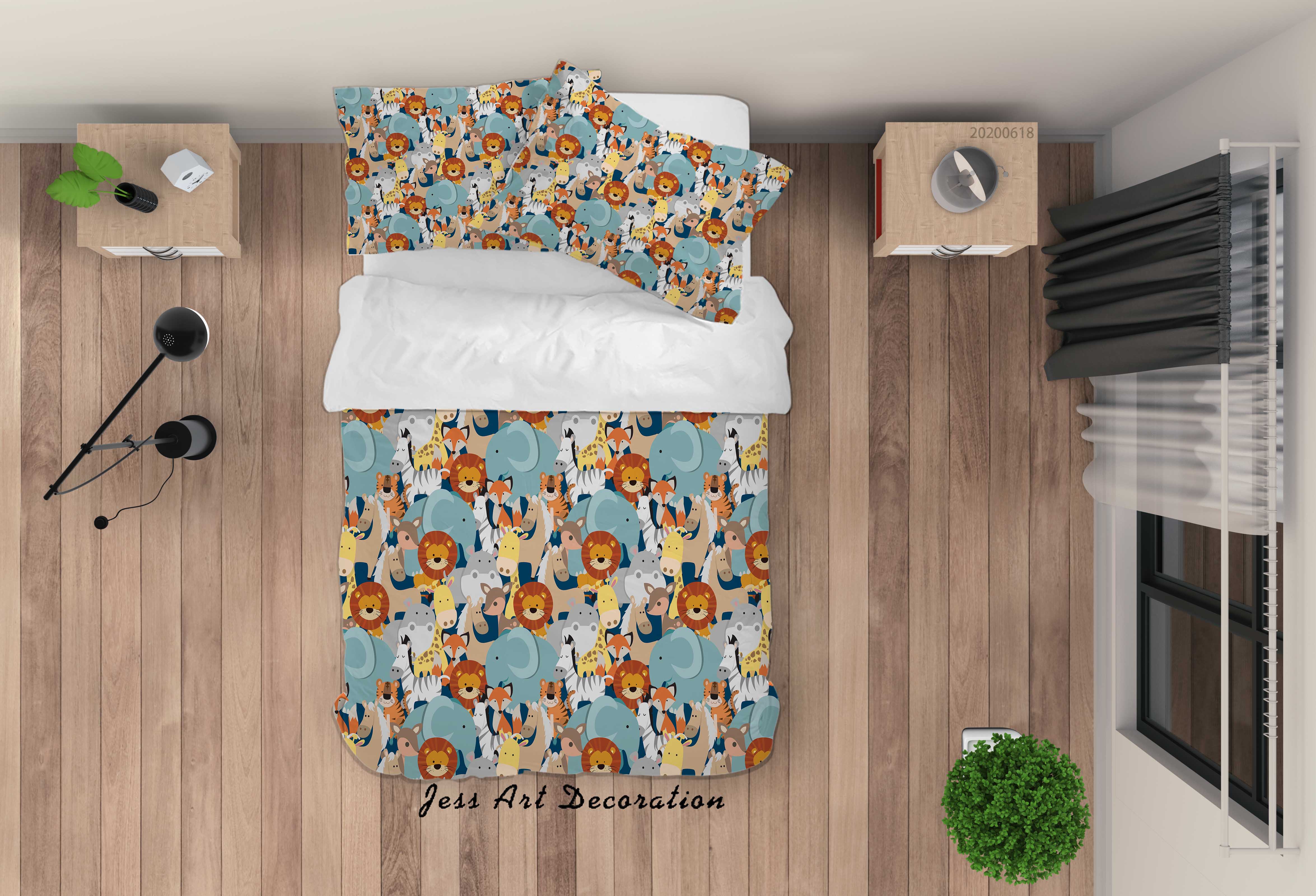 3D Cartoon Animal Quilt Cover Set Bedding Set Duvet Cover Pillowcases Sf67