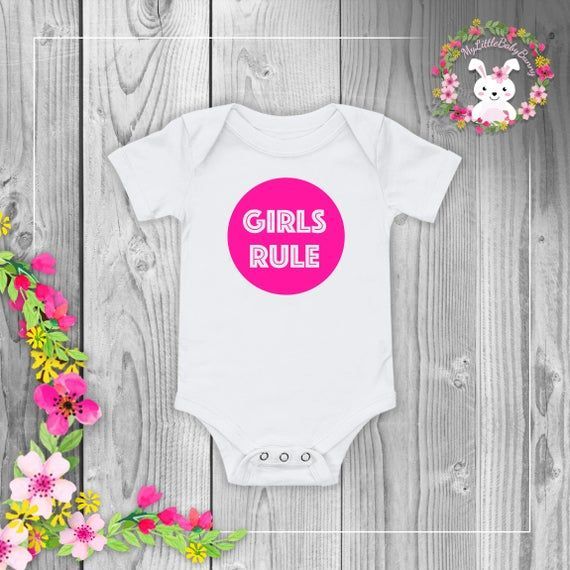 Gilrs Rule Baby Onesie Bodysuit Onesie Your Text Here Shirt Baby Onesie Custom Baby Outfit Create Your Own Baby Shower Gift Shirt
