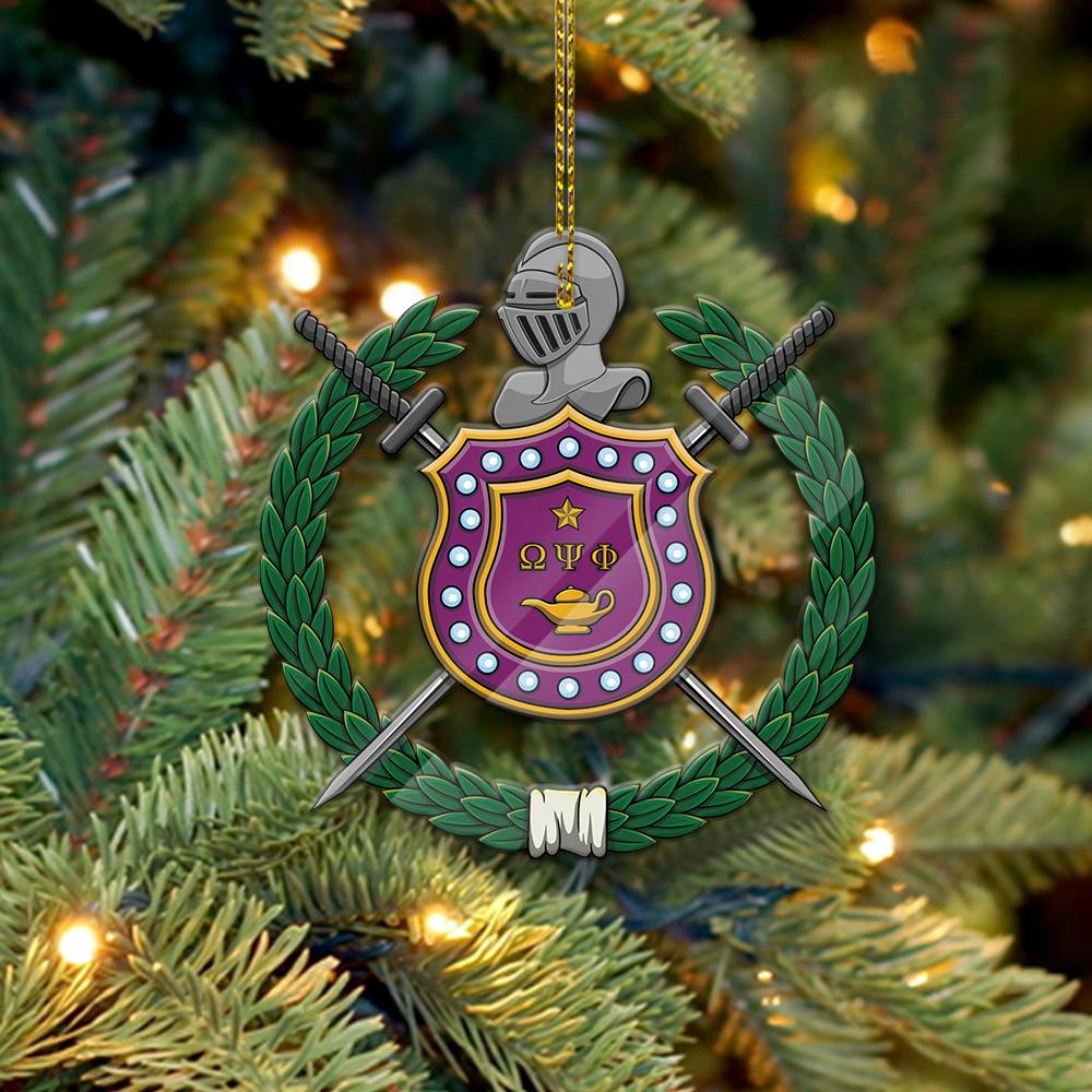 Wonderprint Ornament – Omega Psi Phi Crest Ver2 Shape Acrylic Ornament Lt10