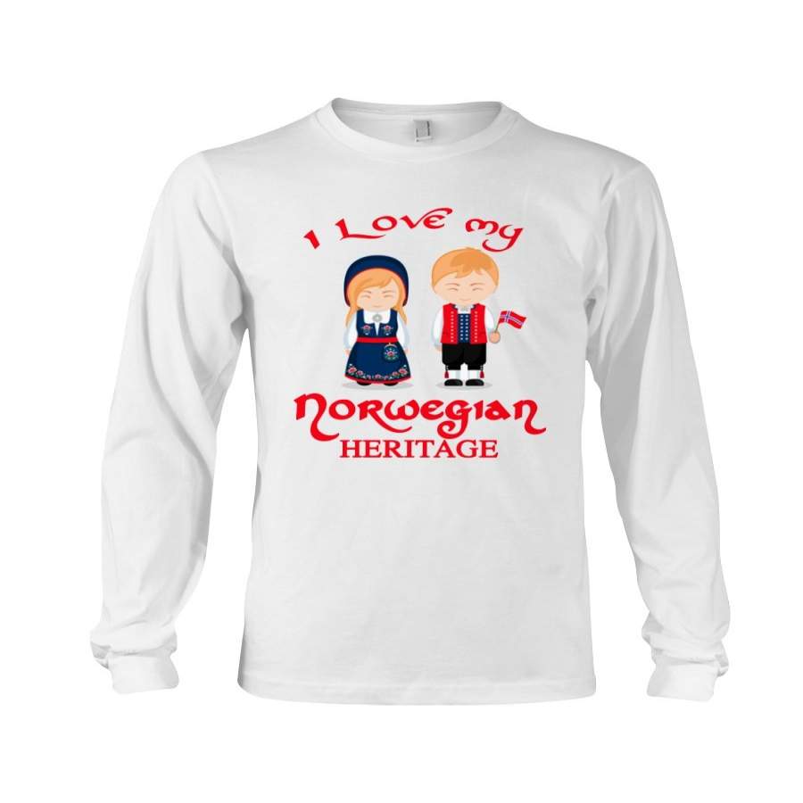 I Love My Norwegian Heritage Couple Valentine Gift Unisex Long Sleeve