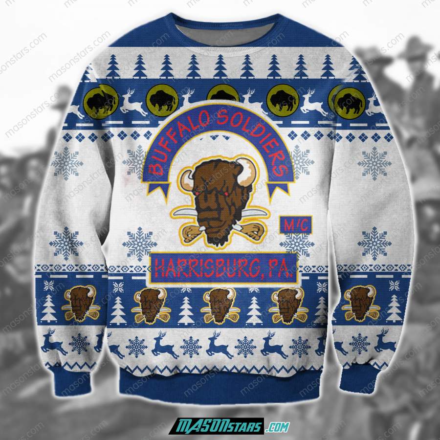 3D ALL OVER PRINT BUFFALO SOLDIERS UGLY SWEATER