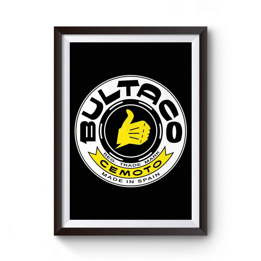 Vintage Motocross Bultaco Logo Retro Poster