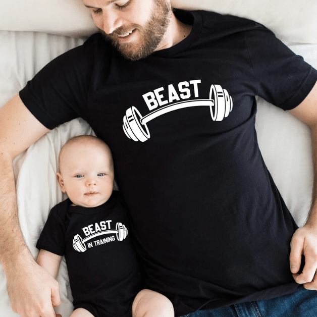 Beast In Training T-Shirt & Baby Onesie, Dad And Baby Matching Shirts, Father And Son/ Daughter, Father’S Day Gift