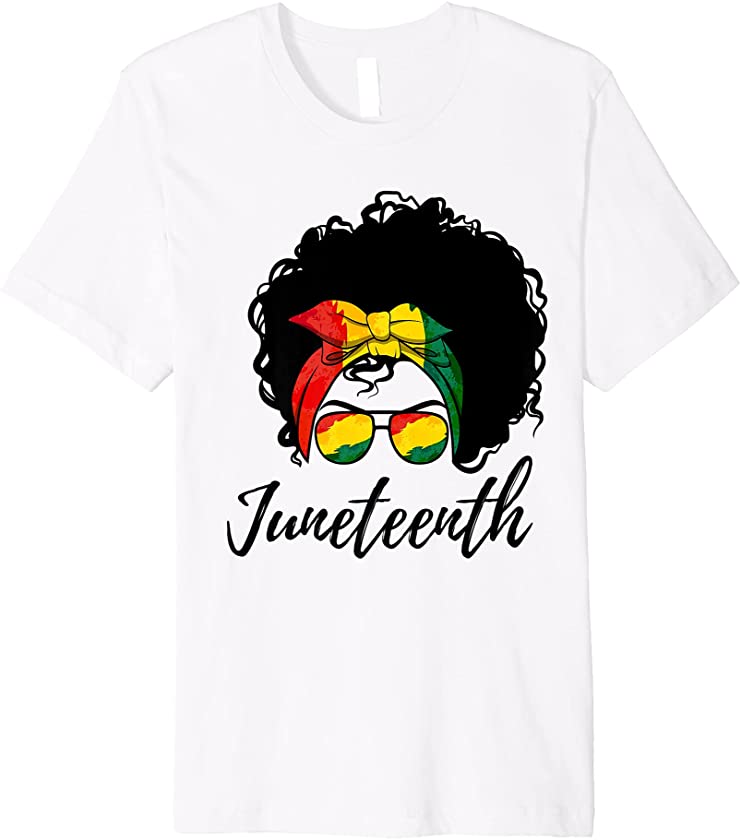 Afro Woman Black Queen African American Melanin Juneteenth Premium T-Shirt