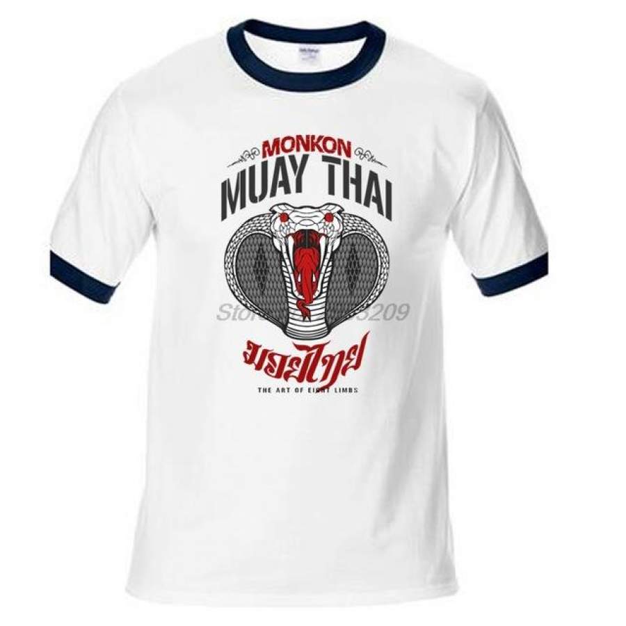 Fashion T-shirt For Men Muay Thai Monkon Snake Men T shirts raglan Sleeve O Neck Team Clothing