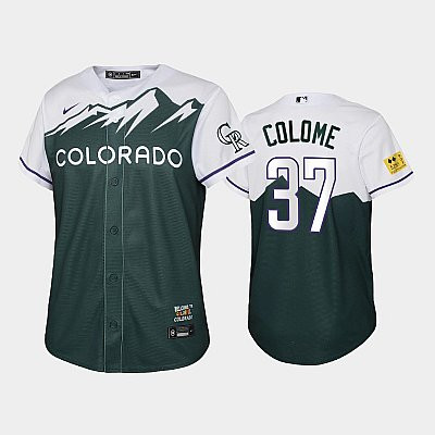 2022-23 City Connect Rockies 37 Alex Colome Green Youth Jersey