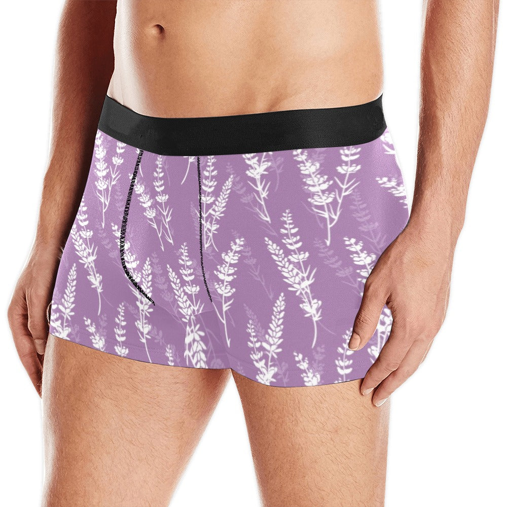 Lavender Flowers Purple Pattern Men’S All Over Print Boxer Briefs Men’S Underwear