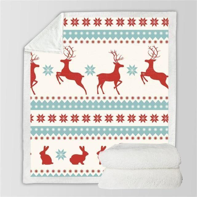 X-Mas Deers X Snowflakes Blanket Christmas Decoration Ideas