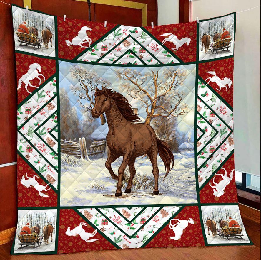 Horse Christmas Winter – Quilt Blanket