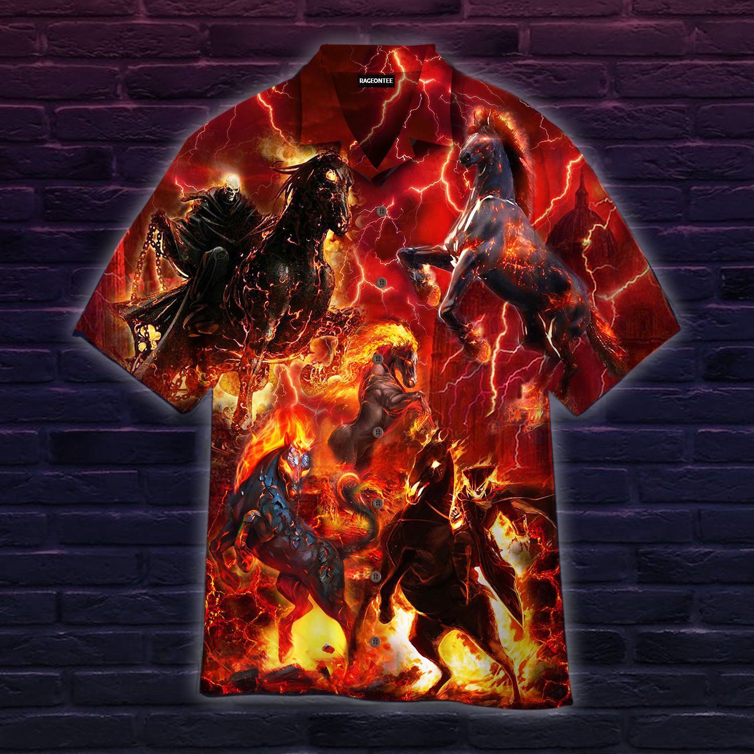 Amazing Horse King In The Fire Hawaii Shirt Unisex Adult Ha64380