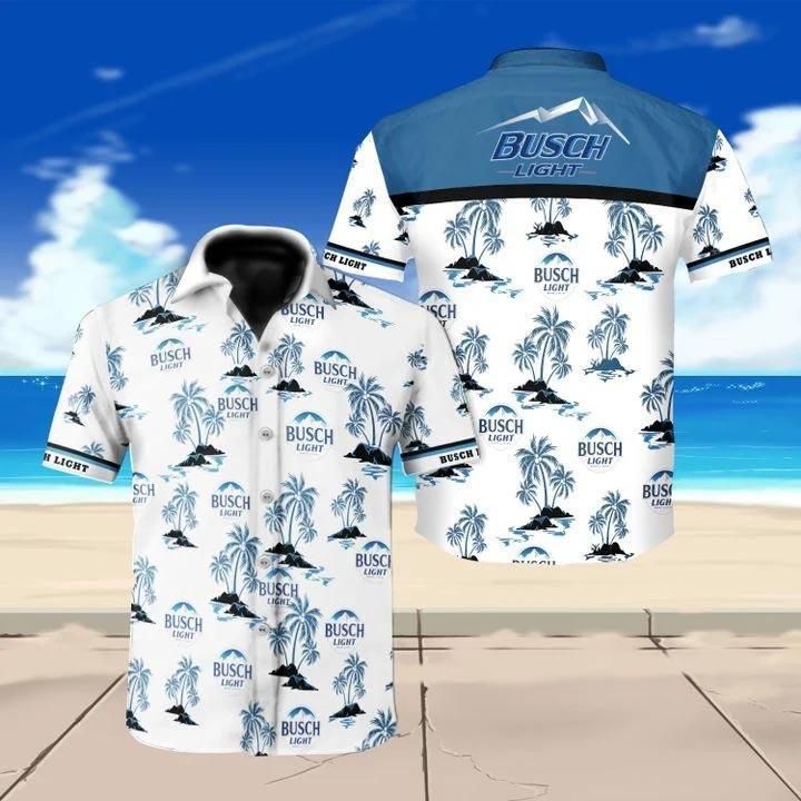 Busch Light Beer Floral Hawaii Shirt White Men Women Beach Wear Short Sleeve Ha66652