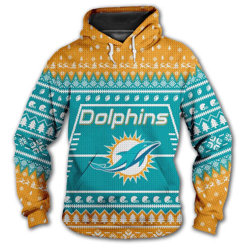 Miami Dolphins Hooded Pullover Unisex Casual Sweatshirt