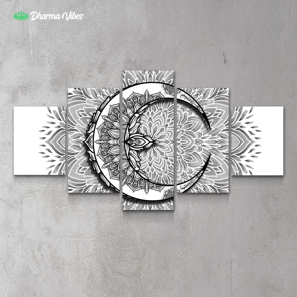 Crescent Moon – No Phases By Yantrart Design 5-Piece Canvas