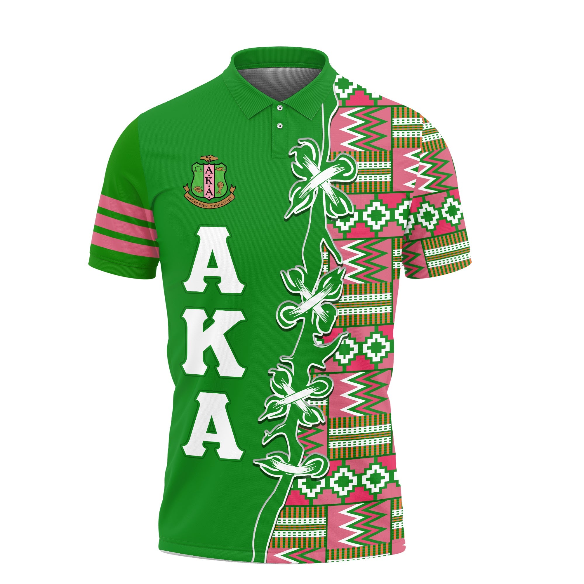 Alpha Kappa Alpha Polo Shirt Pretty Girls With Ivy Leaf African Pattern