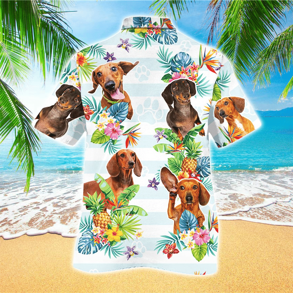 Dachshund Dog Tropical Flower Hawaii Shirt Aloha Ha53195