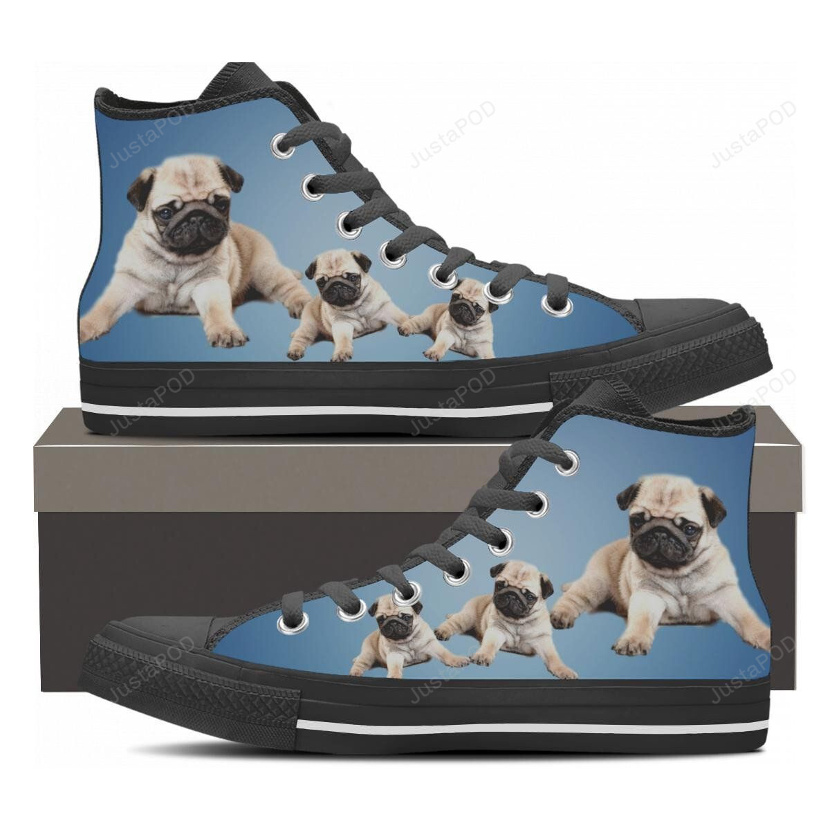 Pugs Canvas High Top Shoes