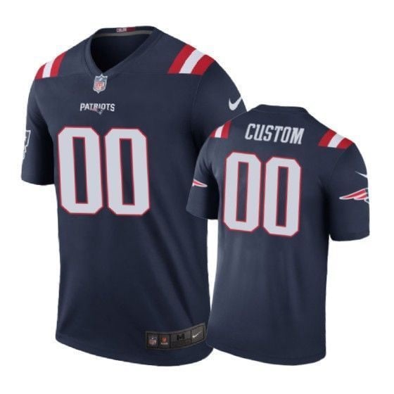 New England Patriots 00 Custom Color Rush Navy 3D Jersey