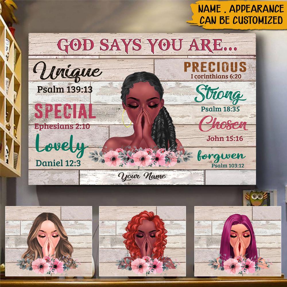 Black Women Custom Poster God Says You Are Personalized Home Decor Gift